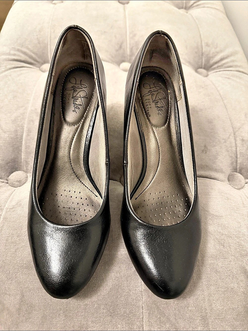 LifeStride Black Block Heel Pumps
